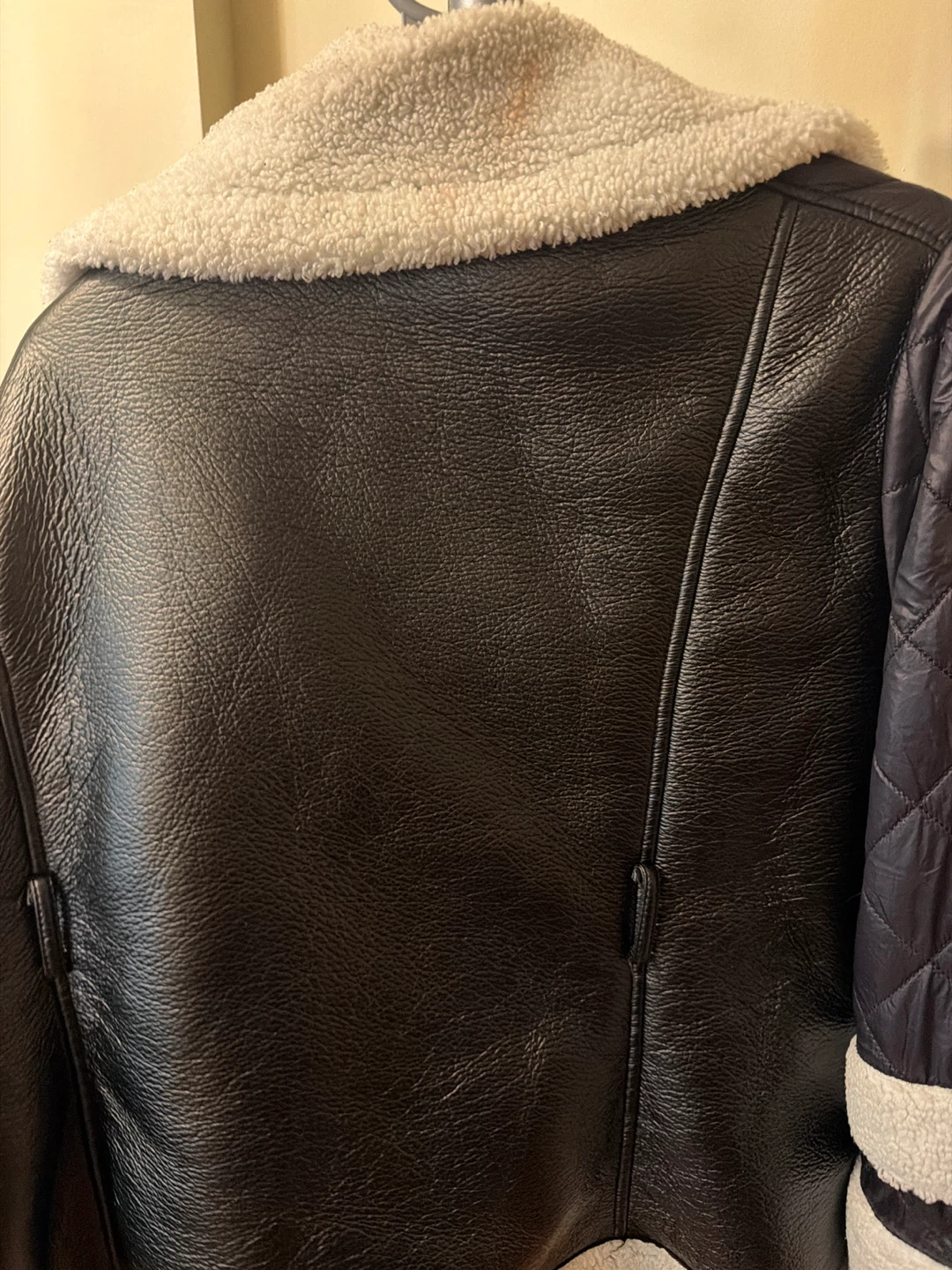 Faux Leather and Quilted Sherpa Jacket - photo 2