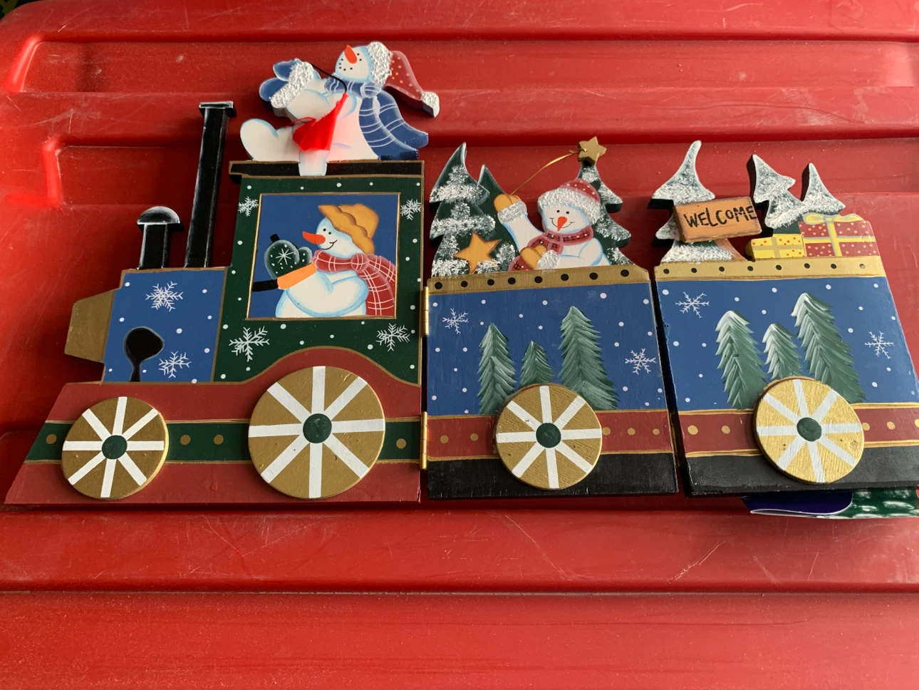 Christmas Snowman Train Tabletop Decoration