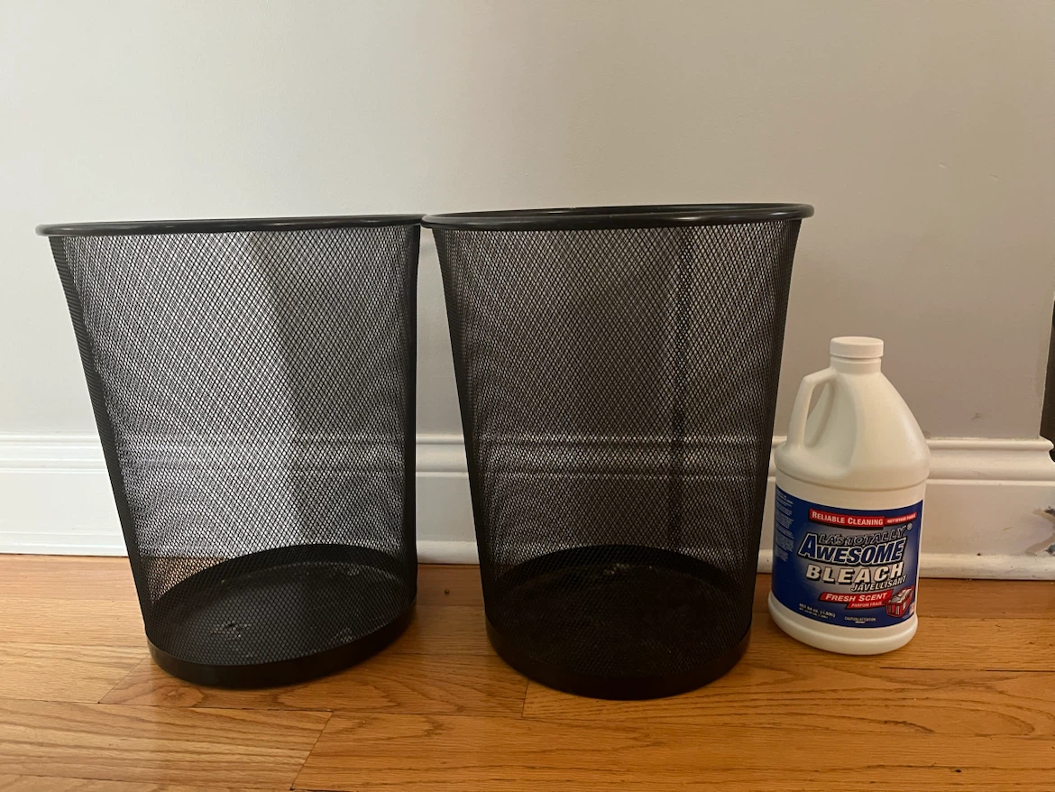 Two Black Mesh Waste Baskets - photo 3