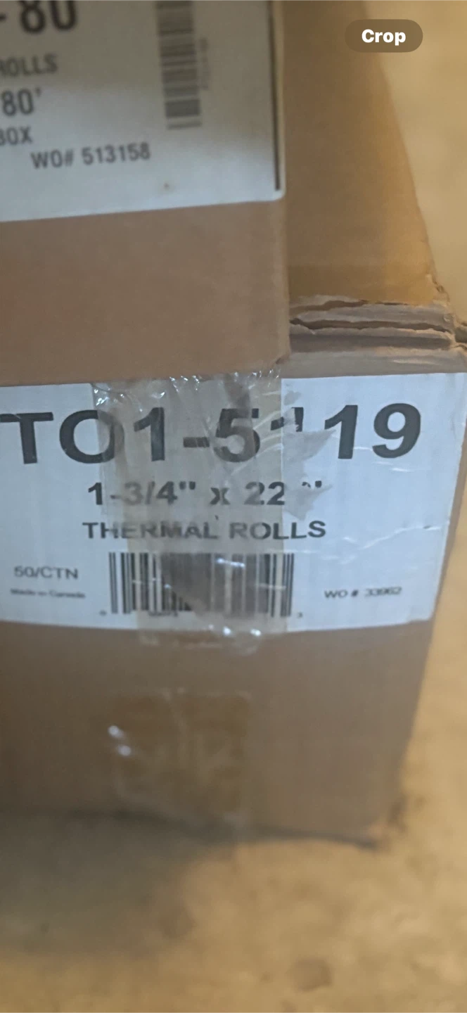 50 Count Thermal Paper Rolls 1-3/4" x 22"