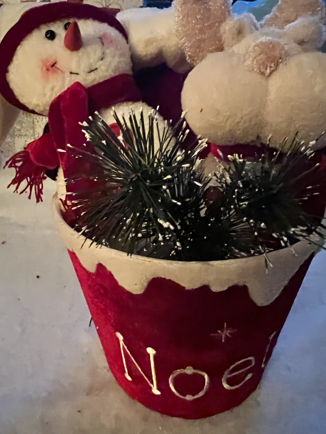 Noel Bucket with Snowman Ornament - photo 2