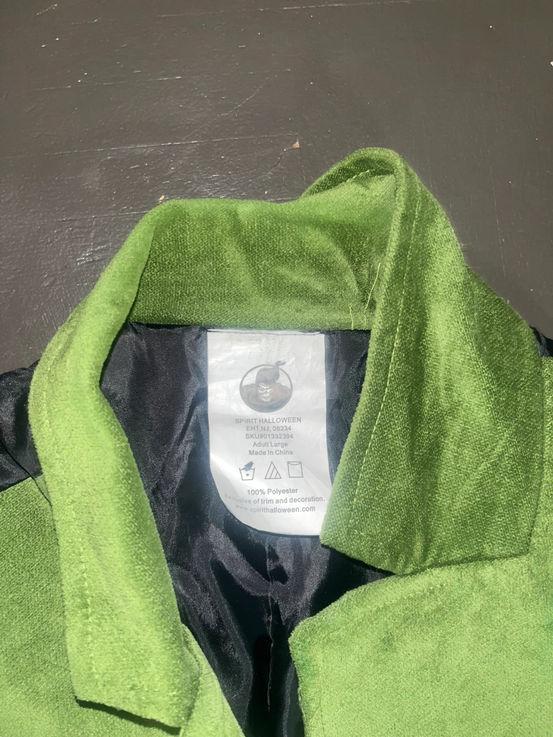 Joker Spirit Halloween Green Velvet Vest Adult Large - photo 3