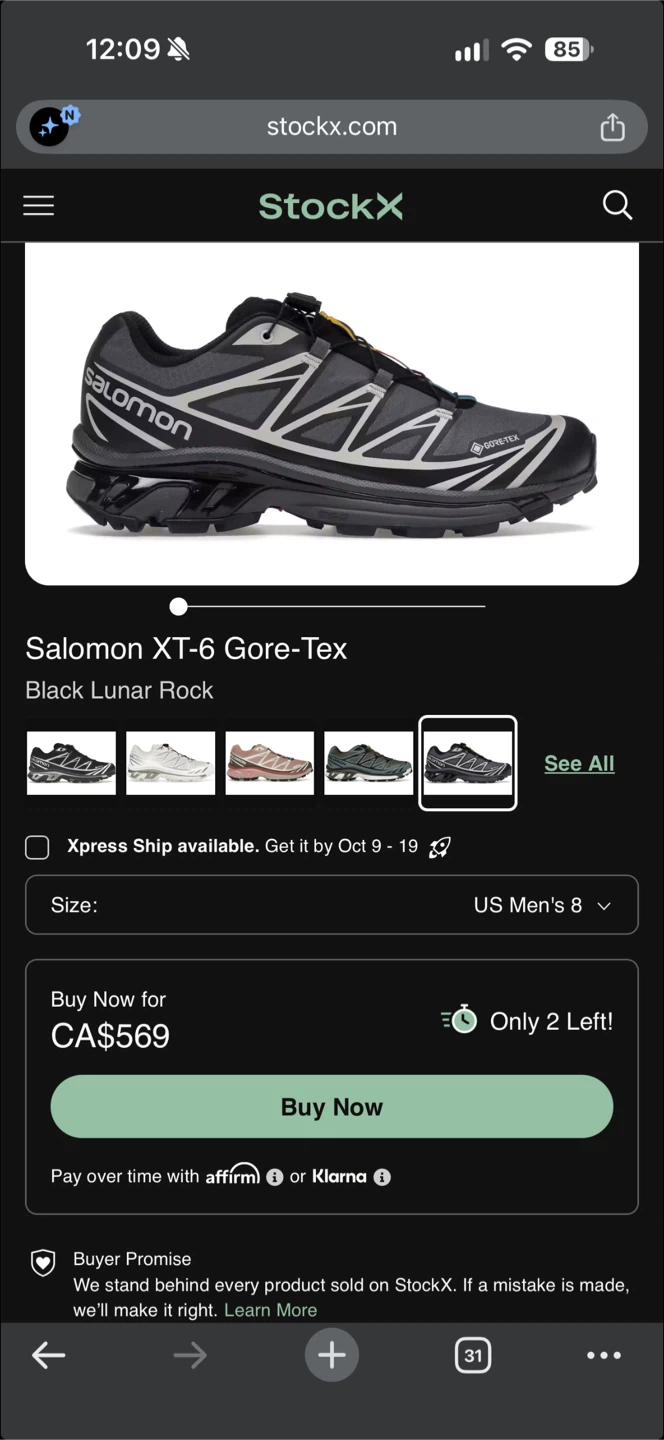 Solomon Black Lunar Rock XT-6 Goretex - photo 5