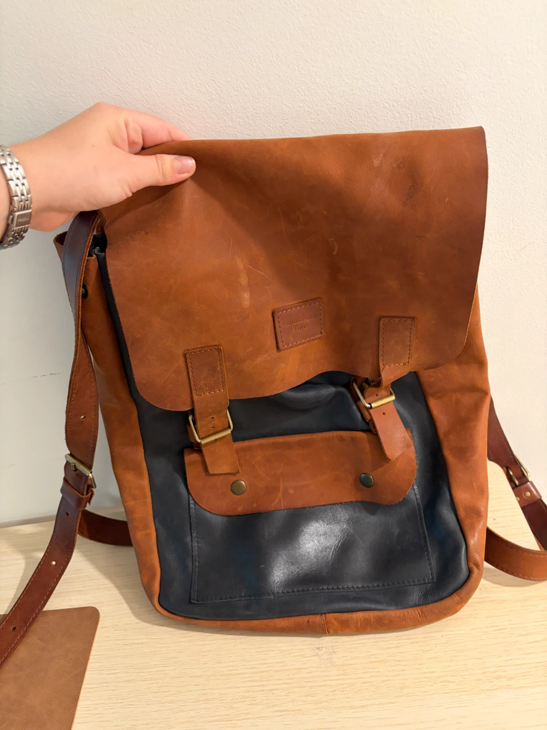 Leather Laptop  Backpack