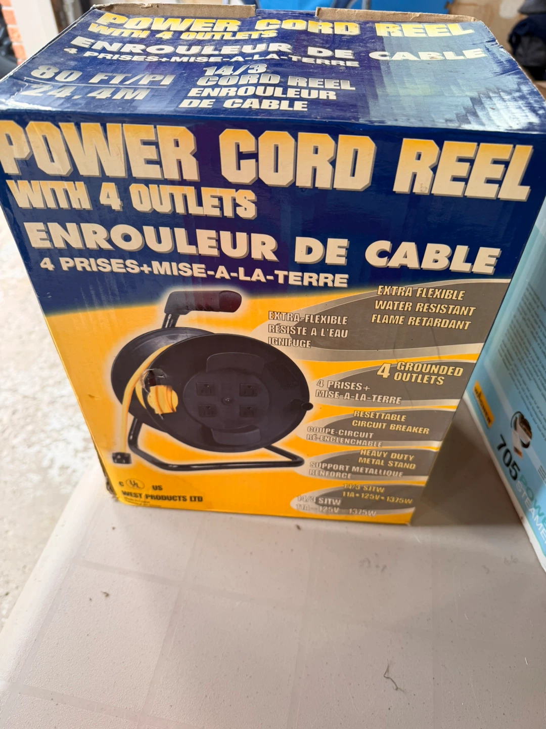 West Products 80 ft Power Cord Reel