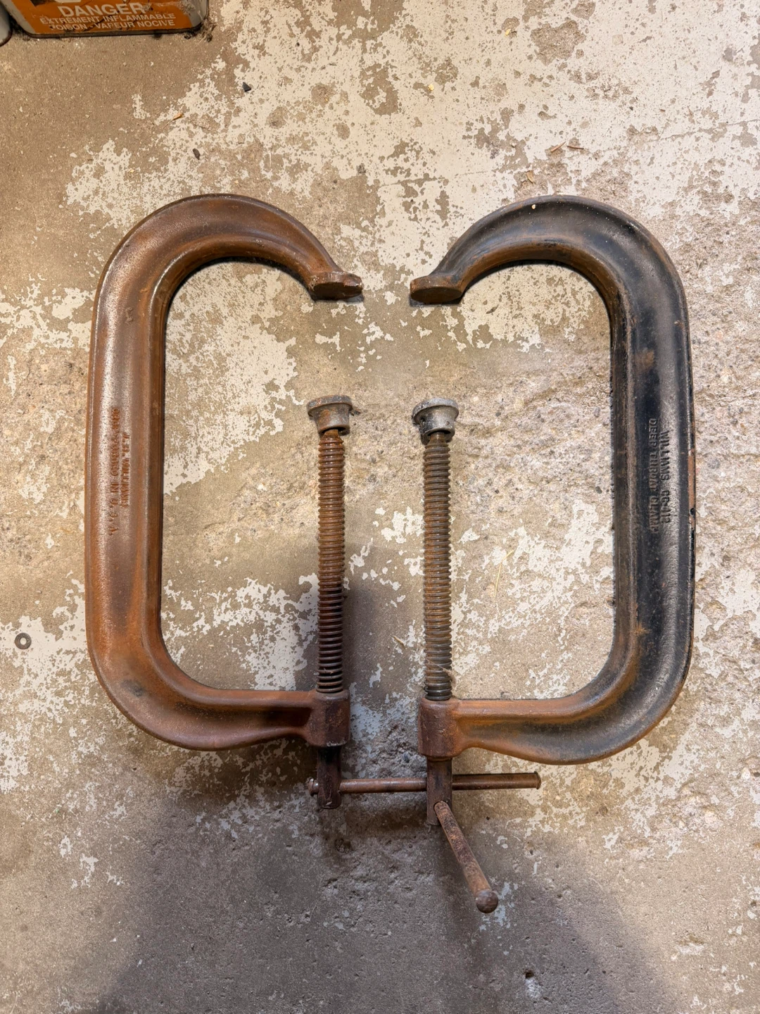 Two Williams CC-412 Deep Throat C-Clamps