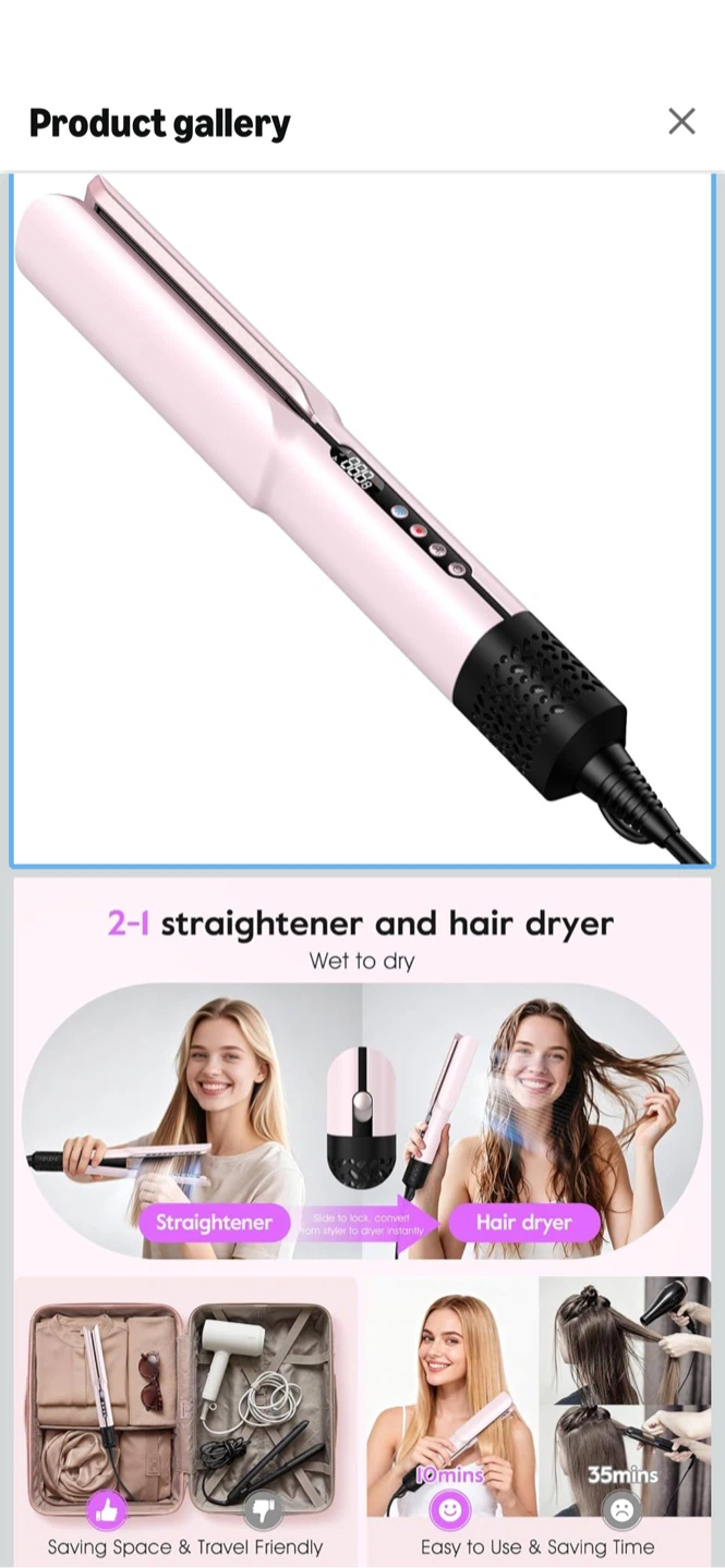 Slopehill 2-in-1 Ion Hair Straightener and Dryer - photo 3