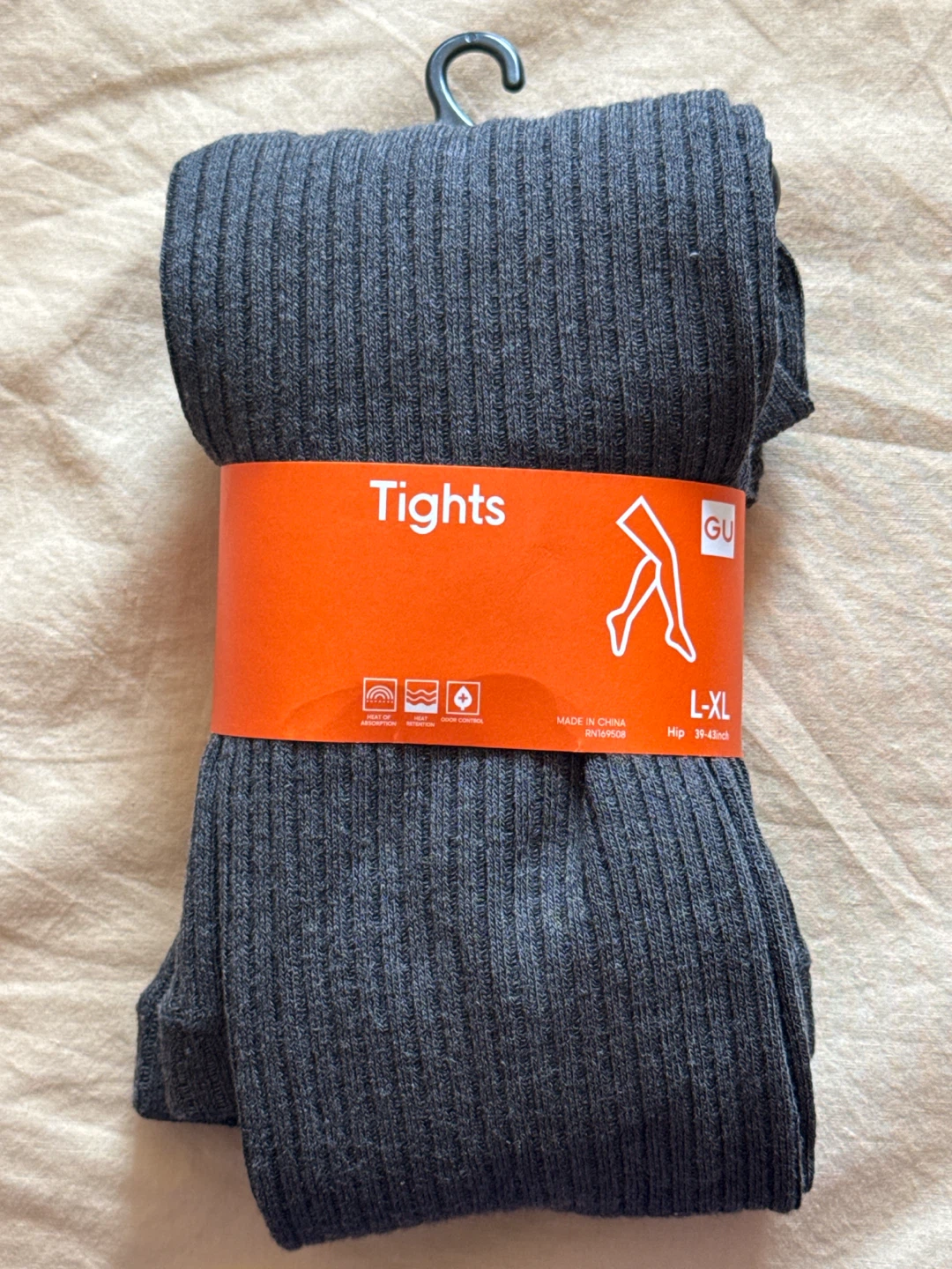 GU Ribbed Tights Charcoal Gray L-XL