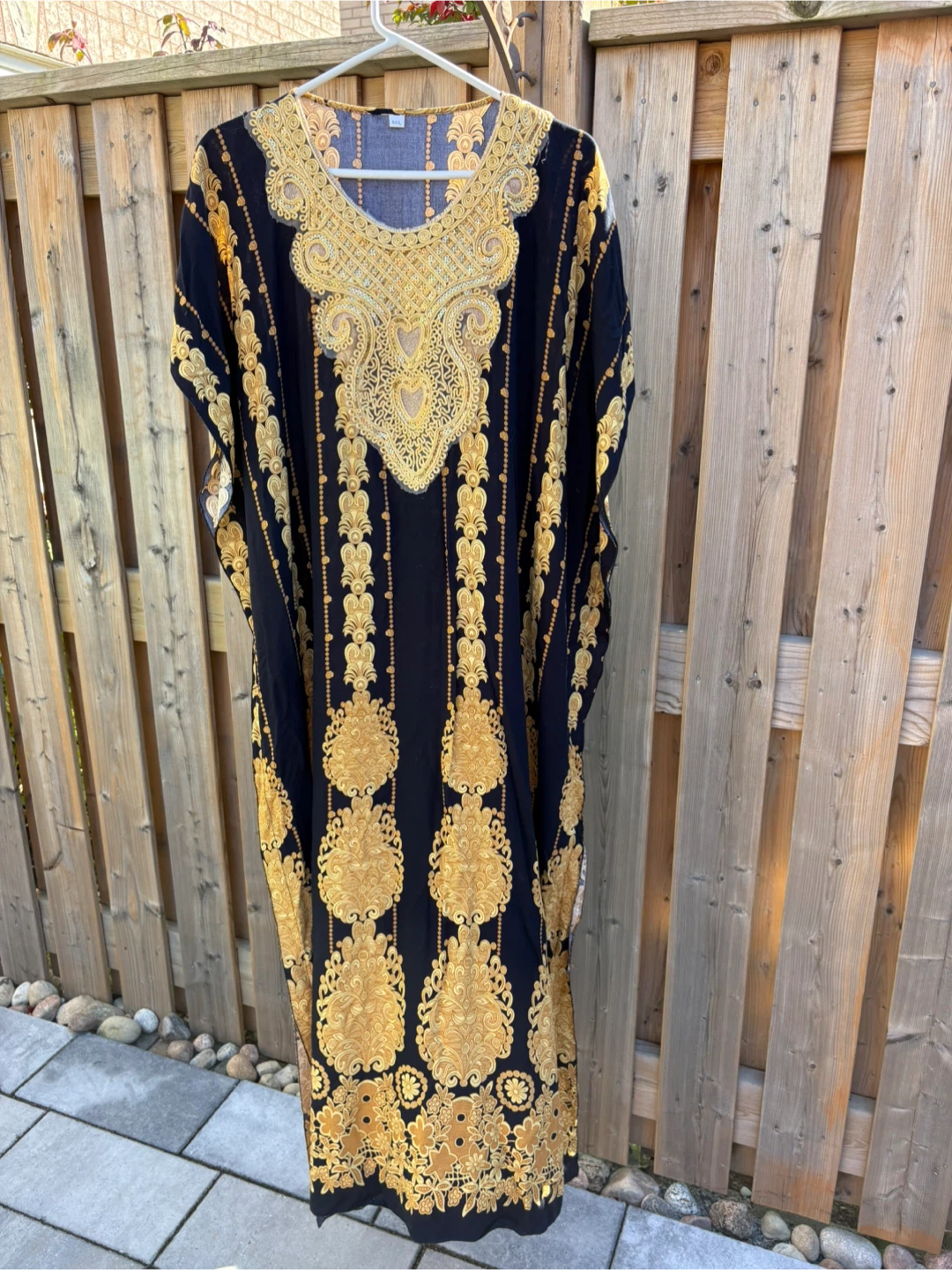 Black and gold kaftan dress with sequins - photo 4