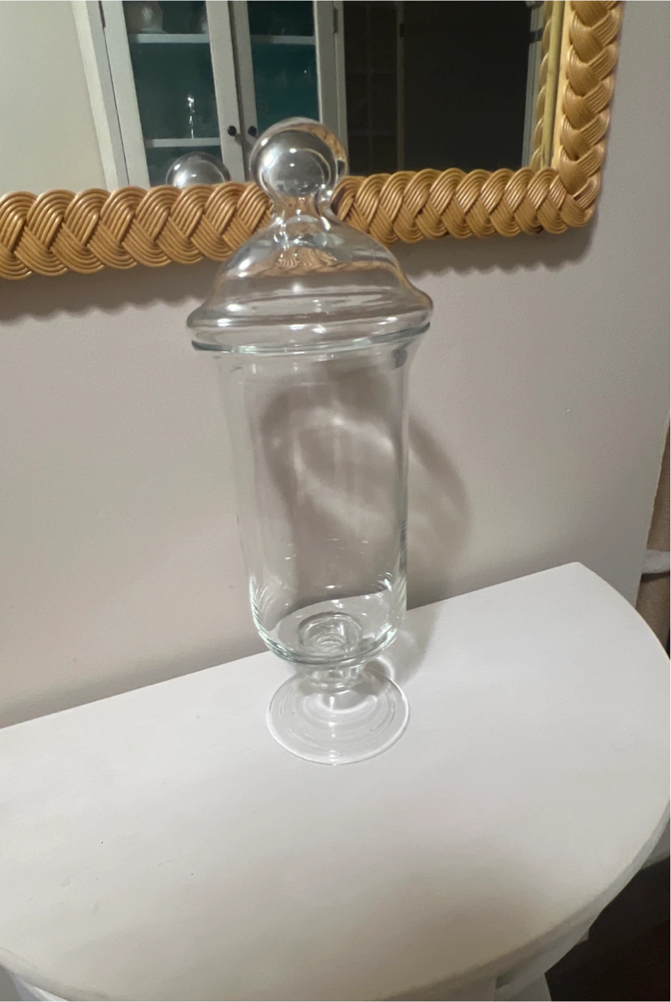 16" Footed Glass Apothecary Jar with Lid