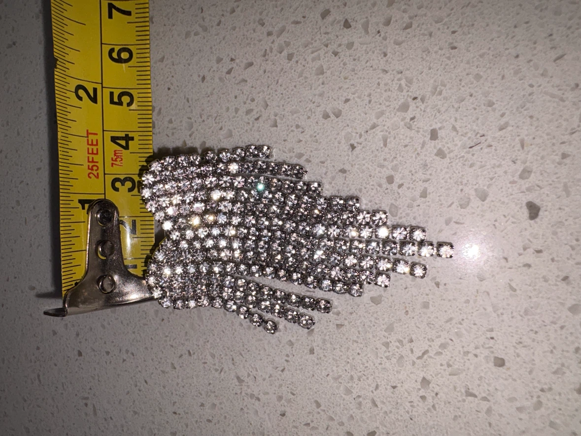 Rhinestone Heart Fringe Earrings - photo 2
