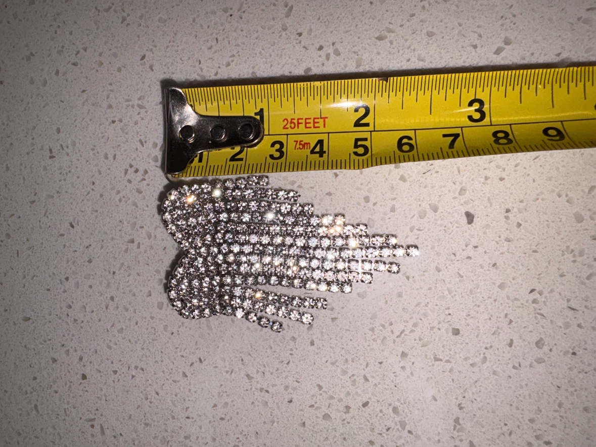Rhinestone Heart Fringe Earrings - photo 3