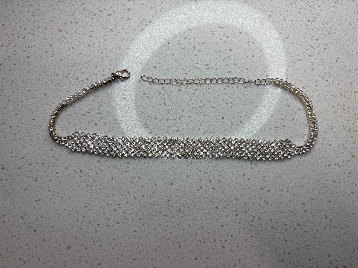 Rhinestone Silver Choker Necklace - photo 2