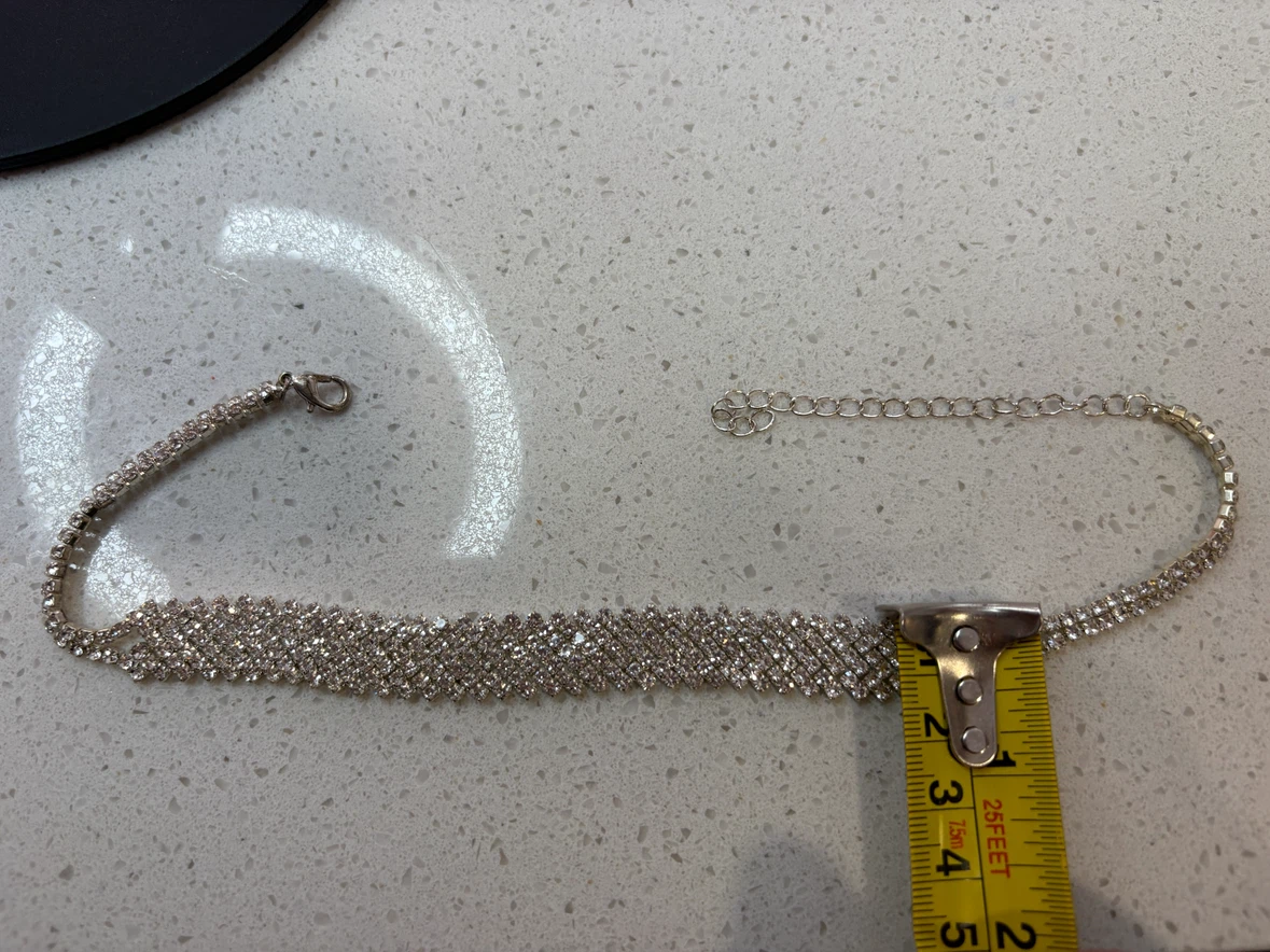 Rhinestone Silver Choker Necklace - photo 3