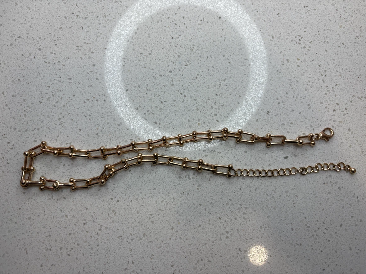 Gold Tone Link Chain Necklace