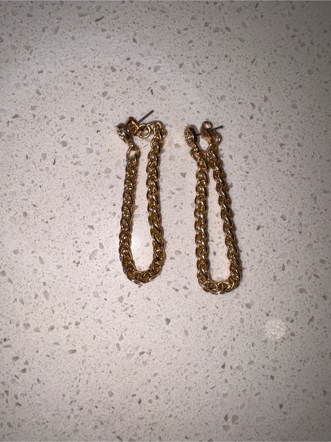 Gold Tone Chain Earrings