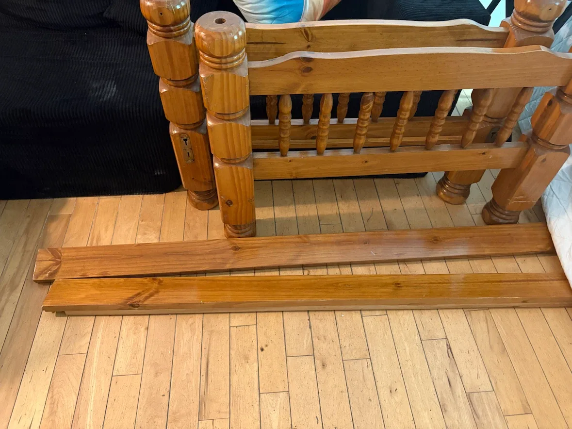 Solid Wood Bed Frame with Mattress - photo 2