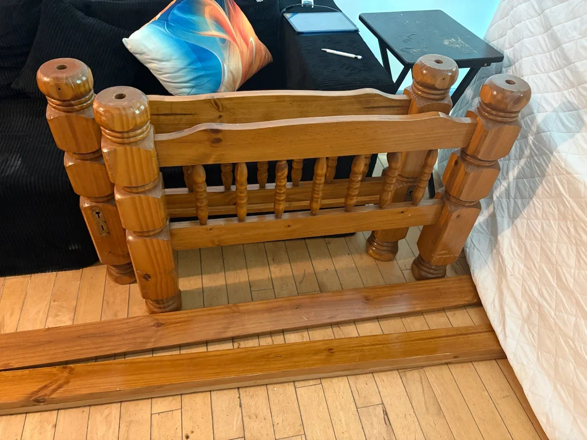 Solid Wood Bed Frame with Mattress