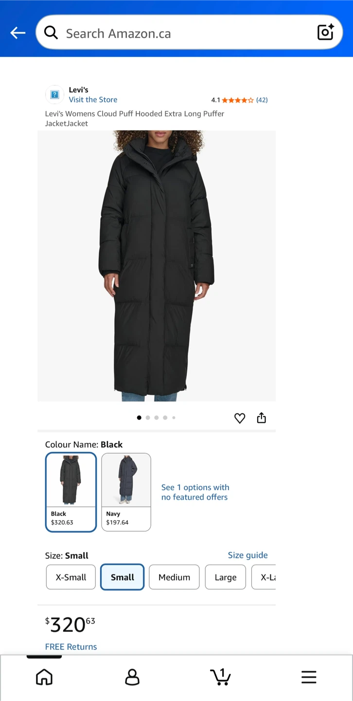 Authentic Levi's brand new Women Puff Long Puffer Jacket - Black - photo 3