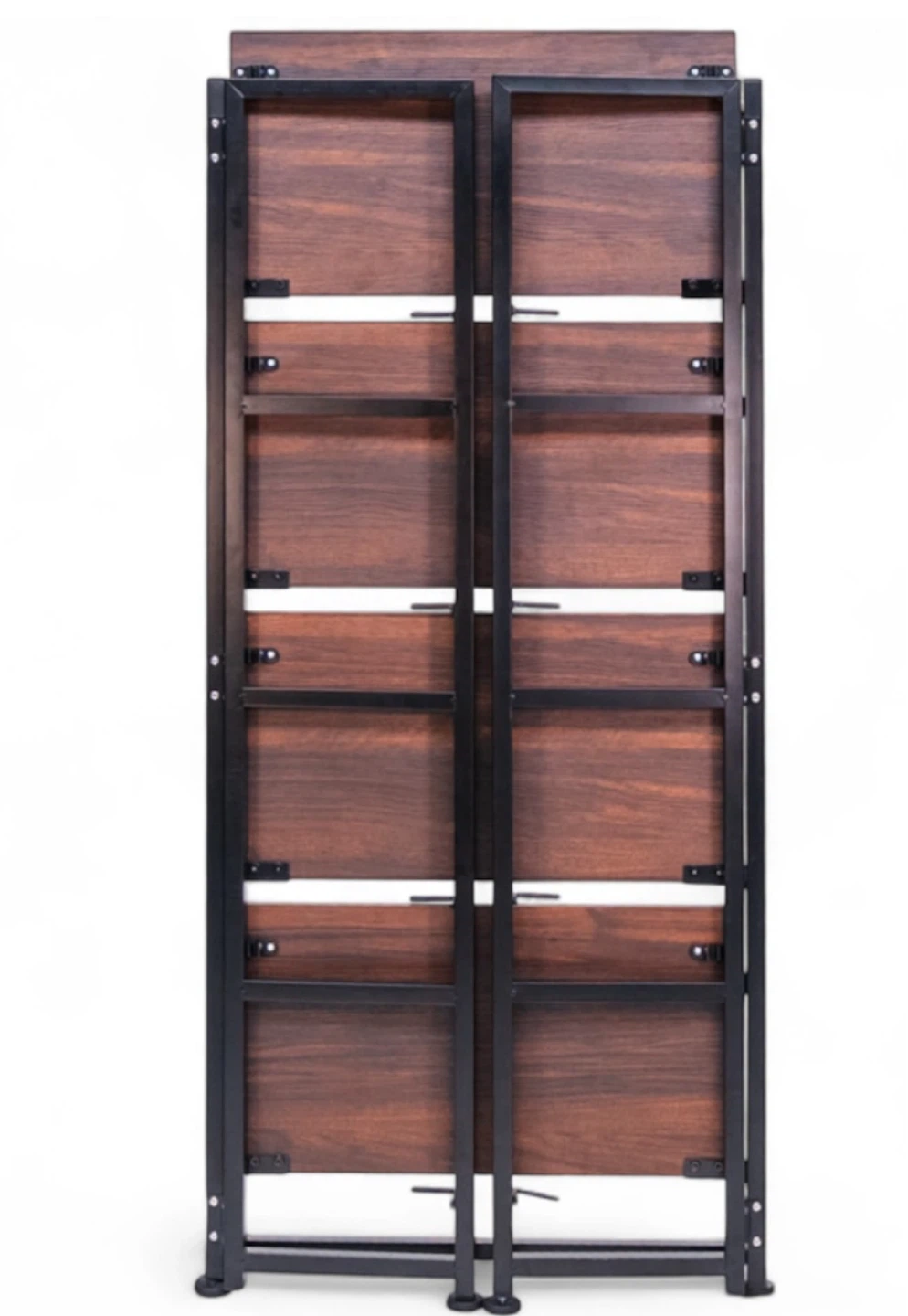 Foldable Four-Tier Metal and Wood Shelf - photo 3