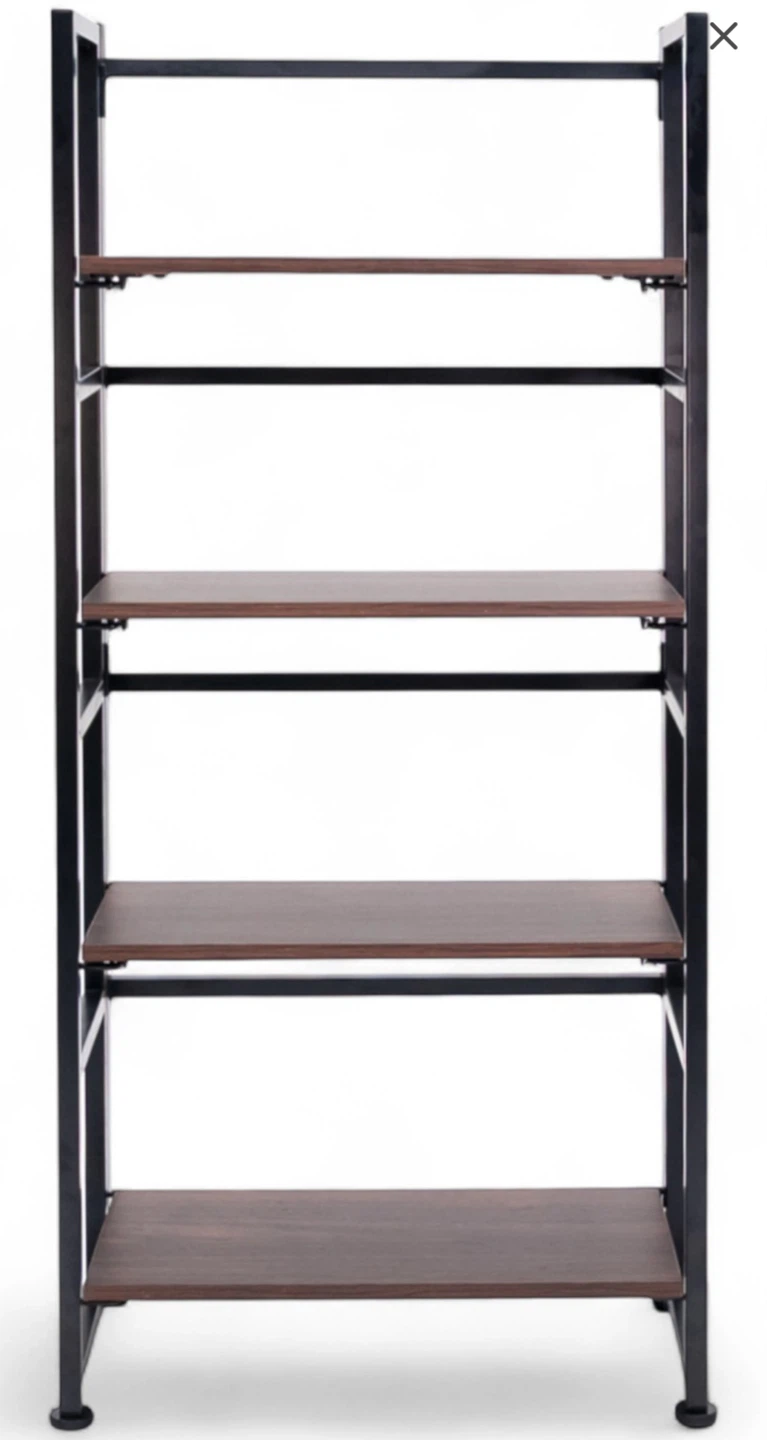 Foldable Four-Tier Metal and Wood Shelf - photo 2
