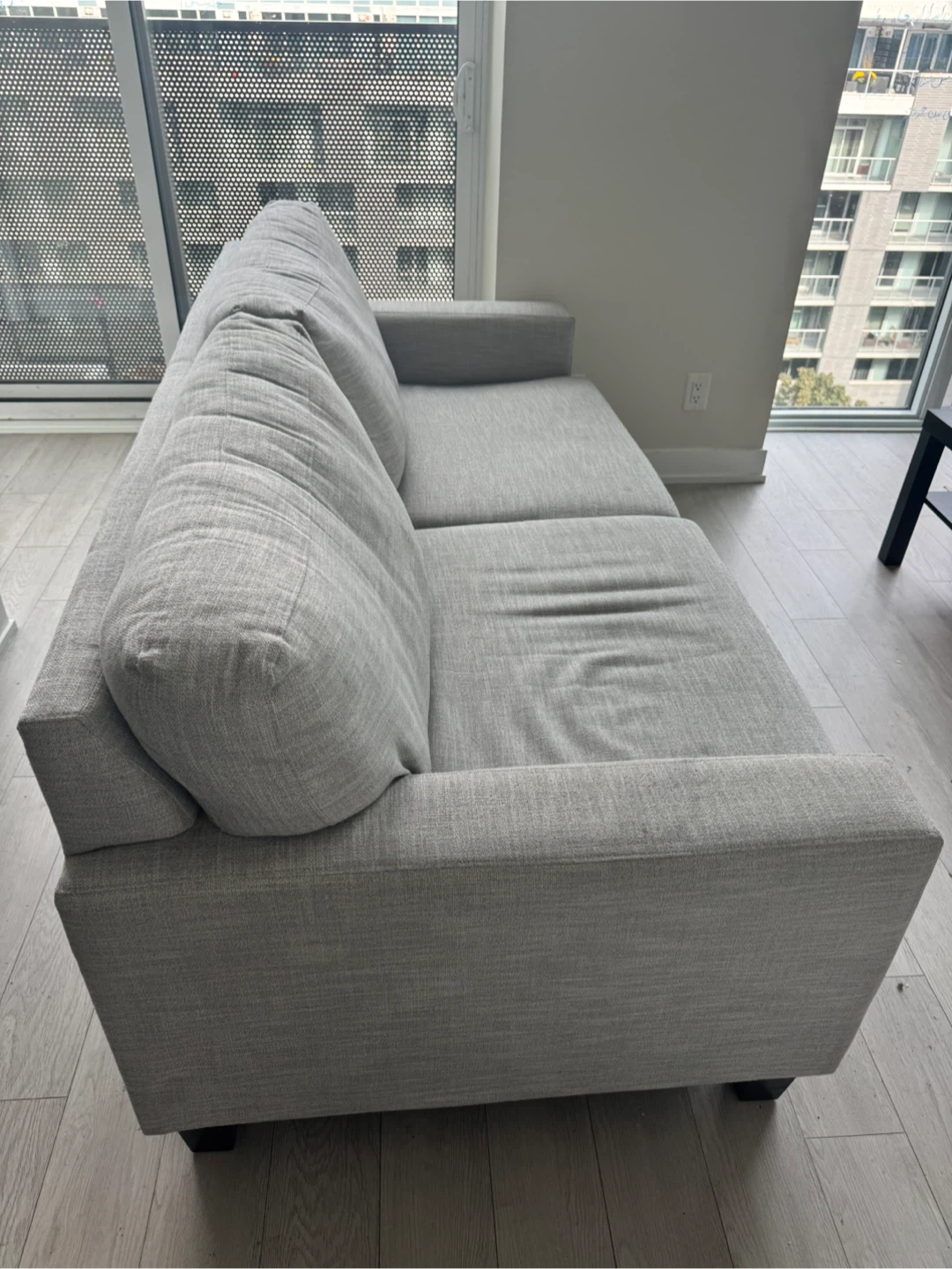 Light grey three-seater sofa - photo 2