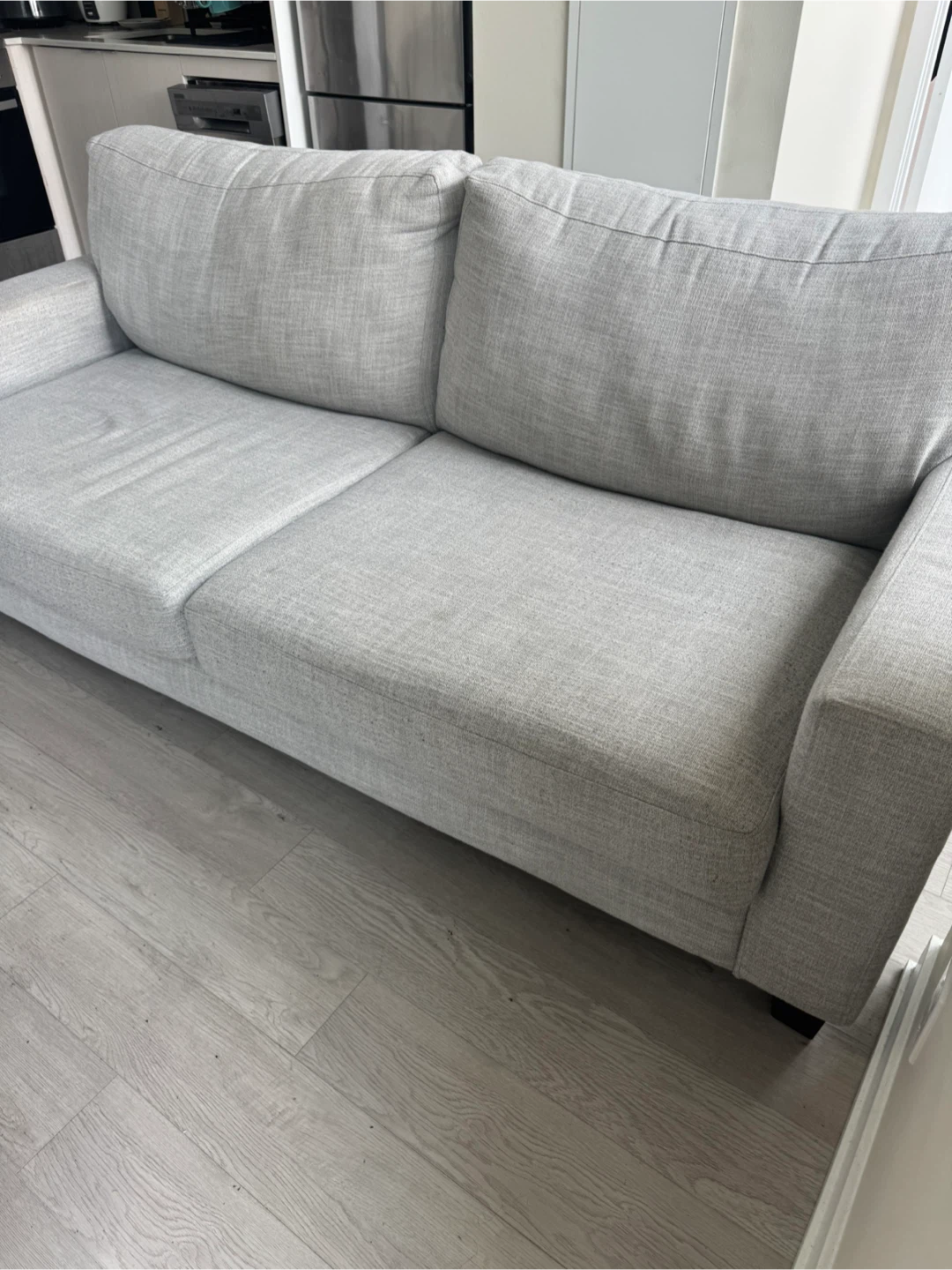 Light grey three-seater sofa - photo 3