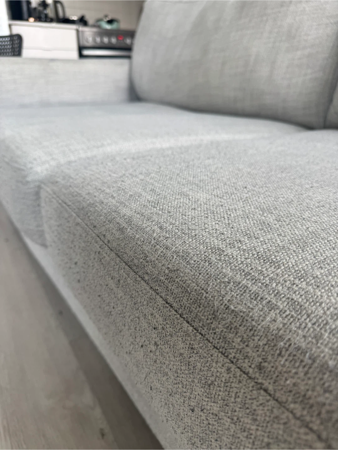 Light grey three-seater sofa - photo 4