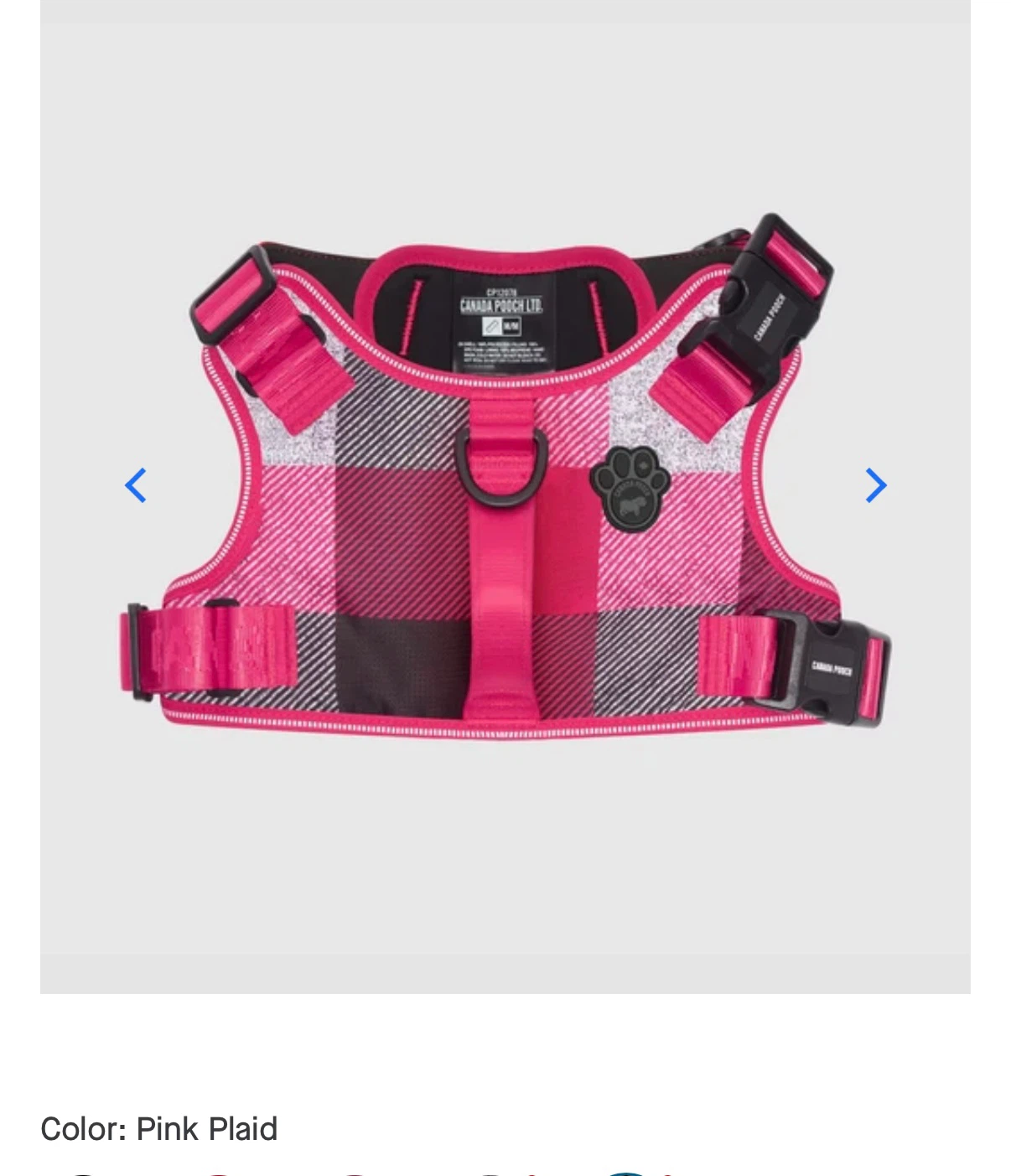 Canada Pooch Complete Control Dog Harness - Pink Plaid - photo 4