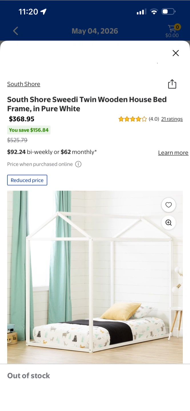 2 South Shore Sweedi Twin Wooden House Bed Frame, 1BNIB 1opened
