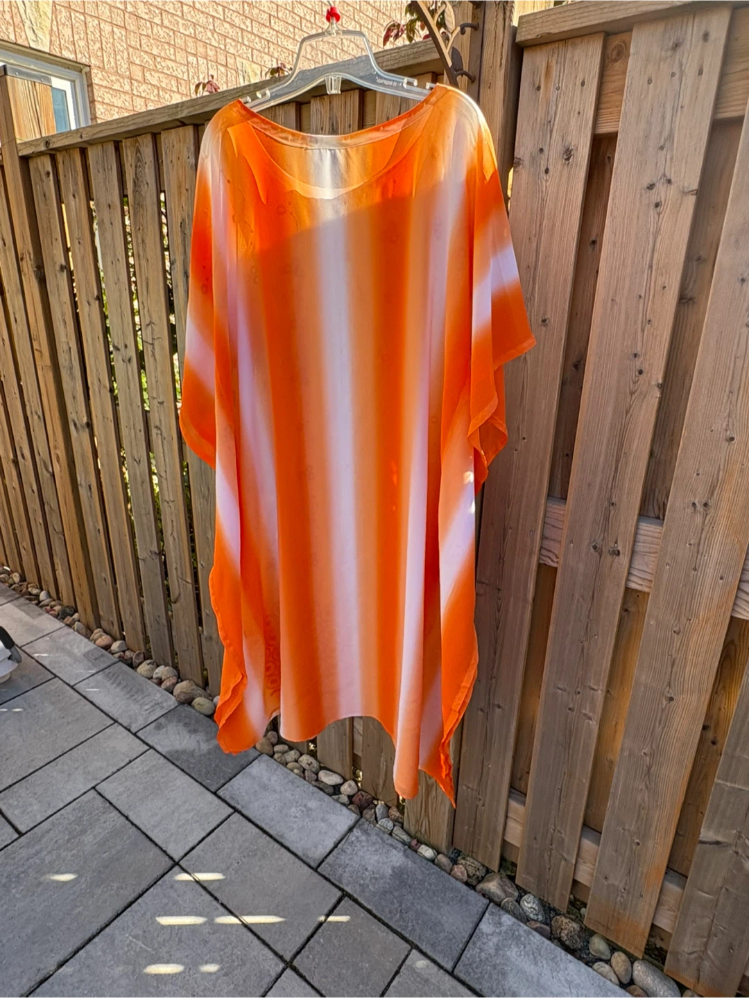 Orange and White Kaftan Cover-Up Dress - photo 2
