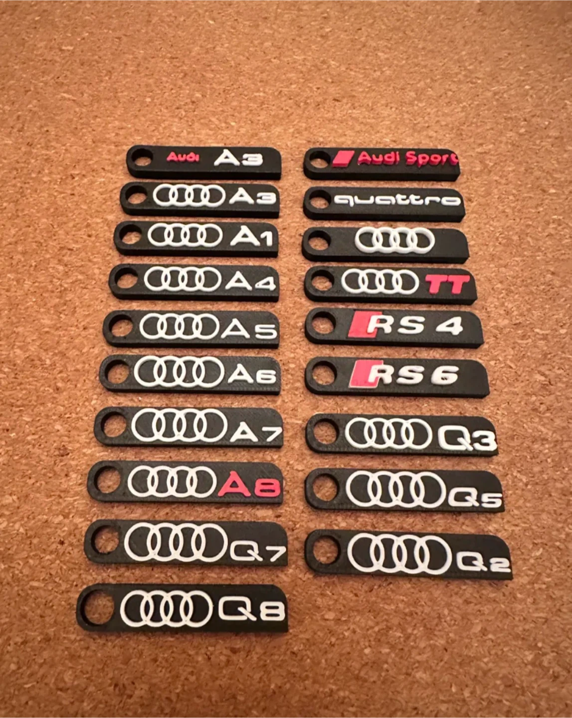 Audi Model Keychains