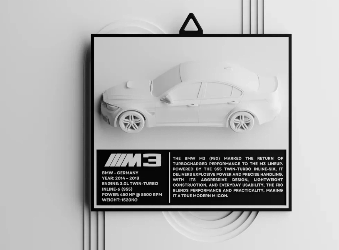 BMW M3 F80 Wall Art 3d - photo 2