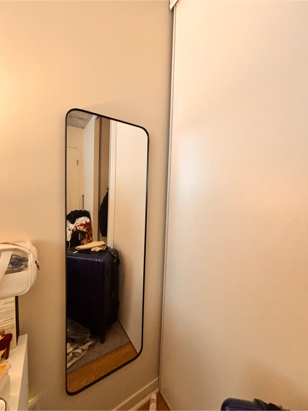 Black Rounded Corner Full Length Mirror