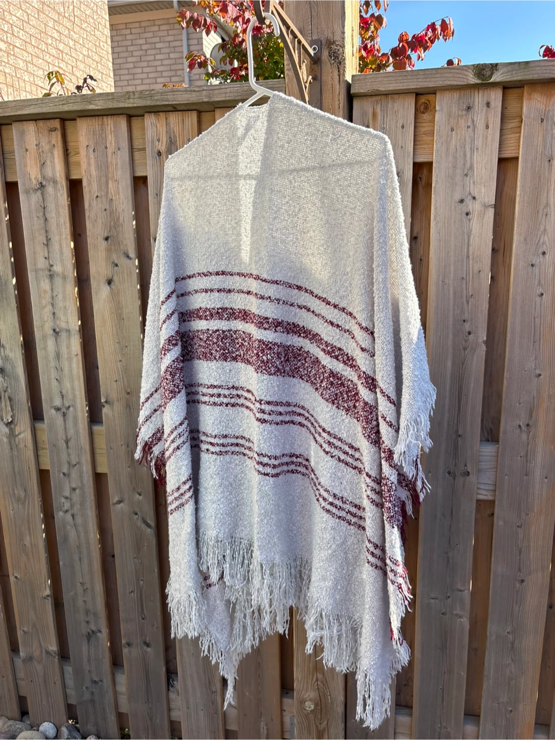 Bluenotes Striped Fringe Poncho - photo 2