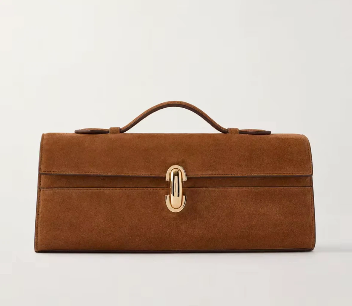 New SAVETTE style caramel suede clutch  - pick up king/simcoe