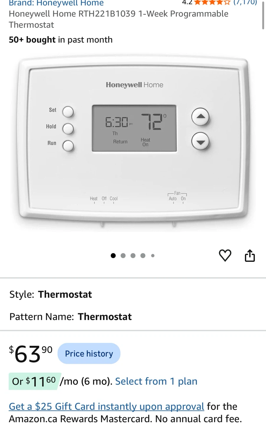 Honeywell Home RTH221 Programmable Thermostat