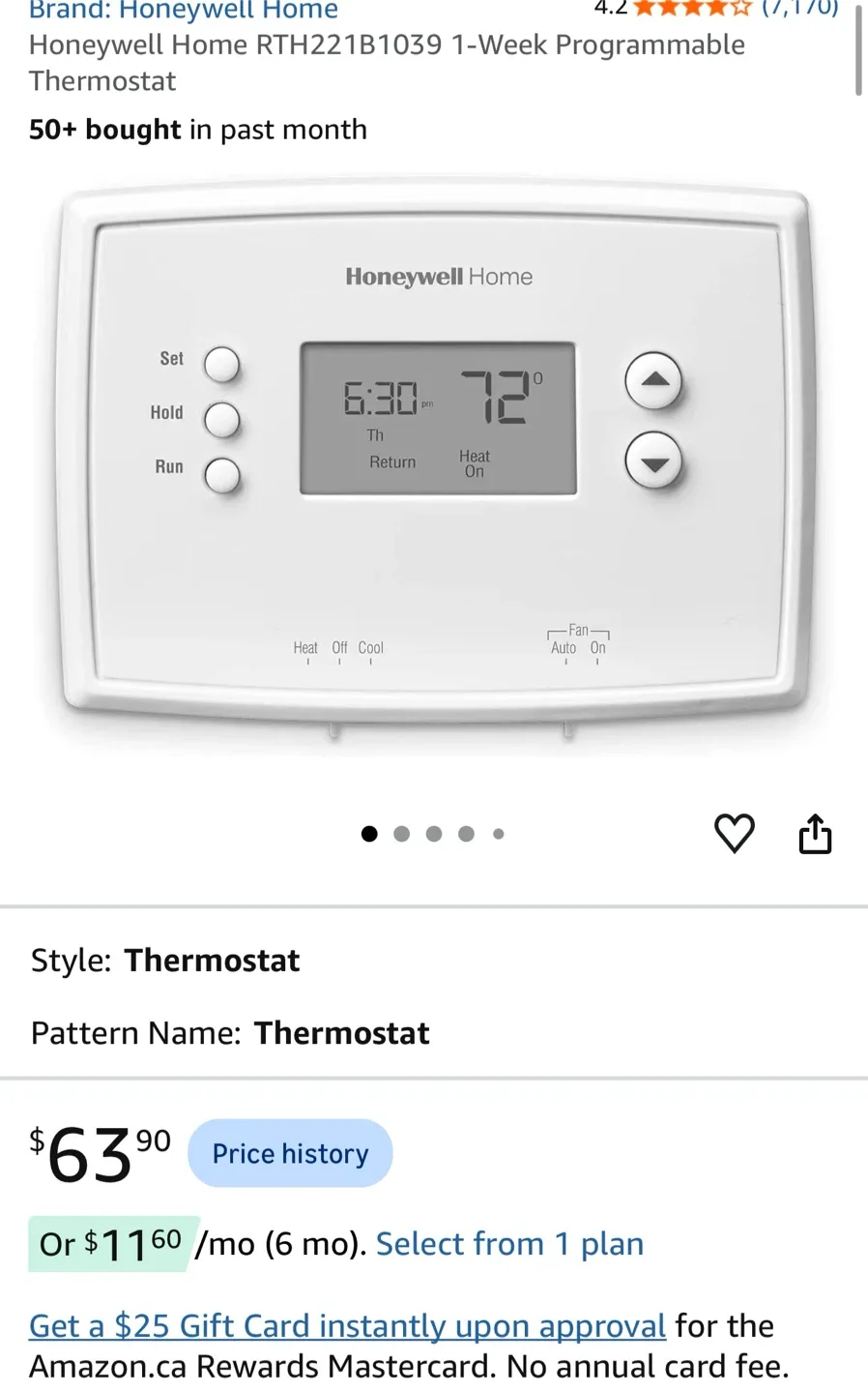 Honeywell Home RTH221 Programmable Thermostat