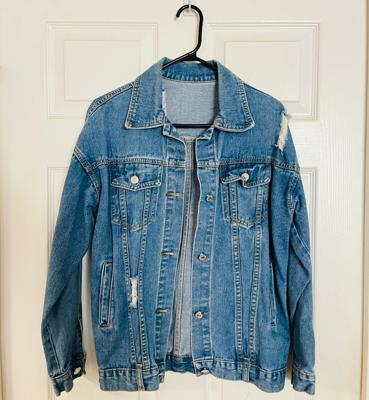 Blue Denim Distressed Jacket - photo 2