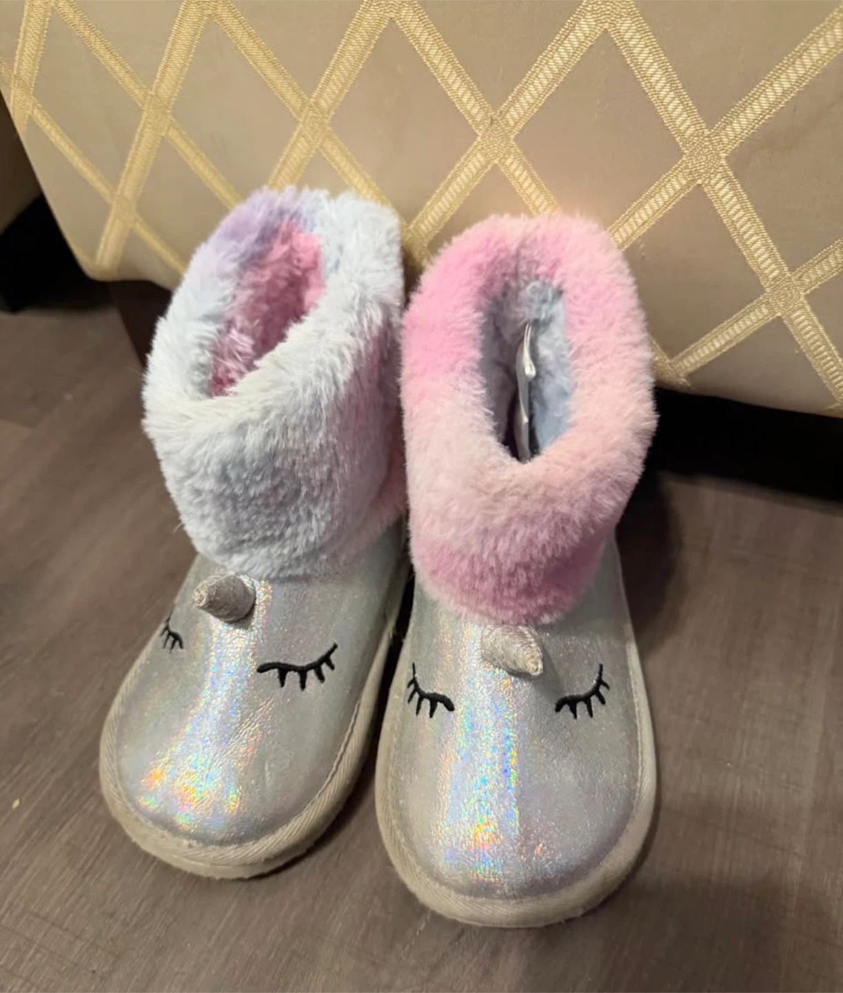 Children's Unicorn Faux Fur Boots
