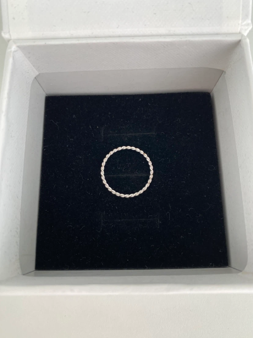 Stainless Steel Silver Tone Twisted Rope Band Ring