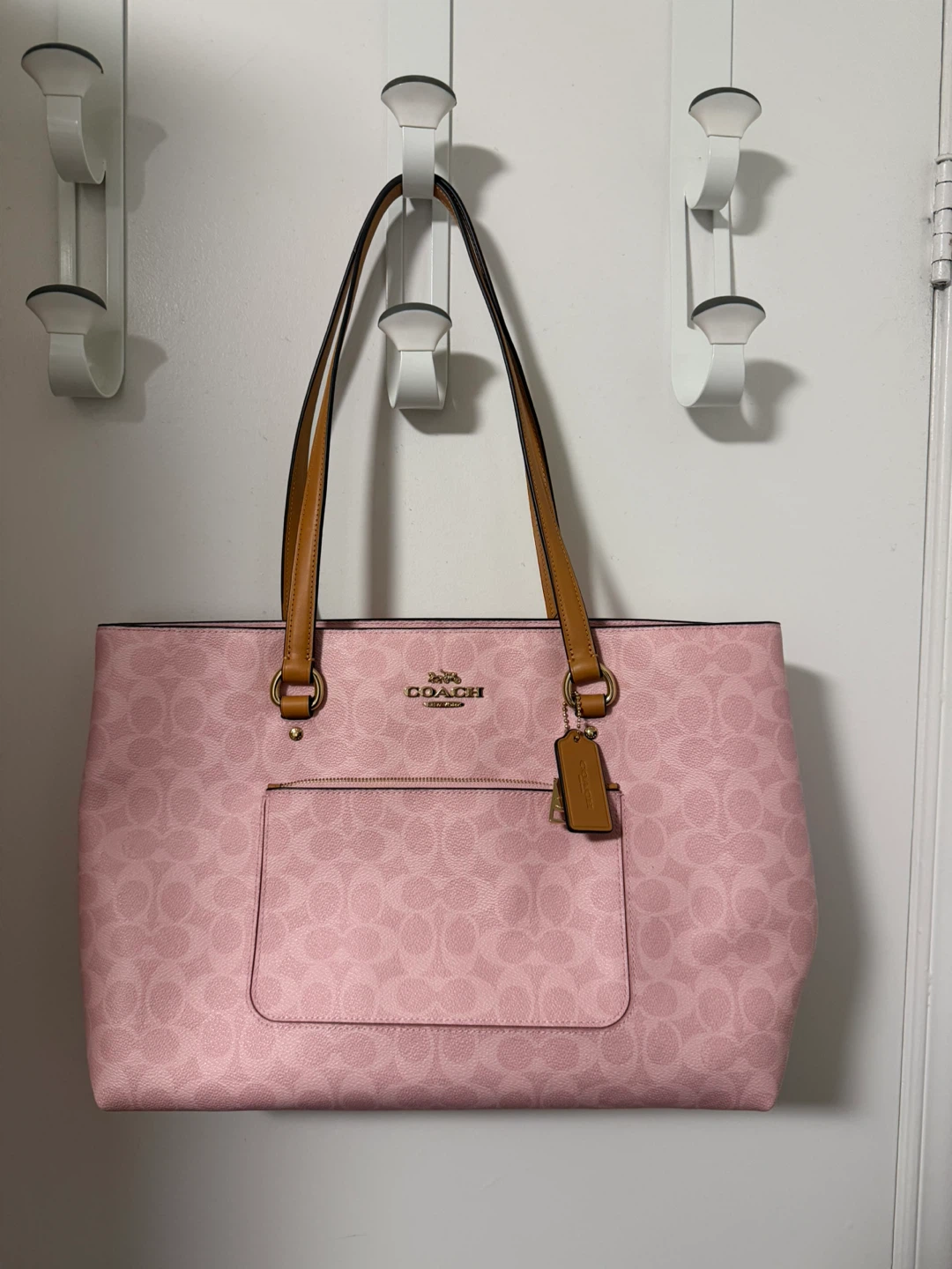 Coach Station Tote Signature Canvas Powder Pink Bag