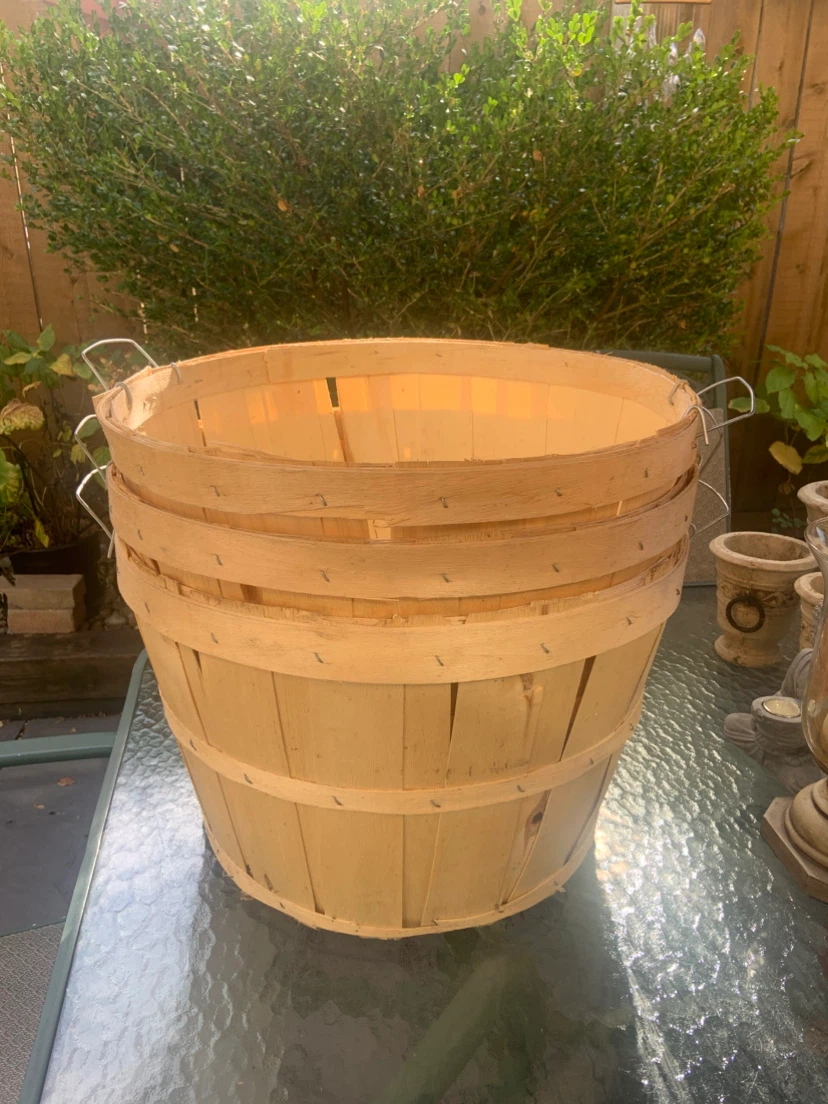 Set of 3 Wooden Bushel Baskets•Halloween Decor