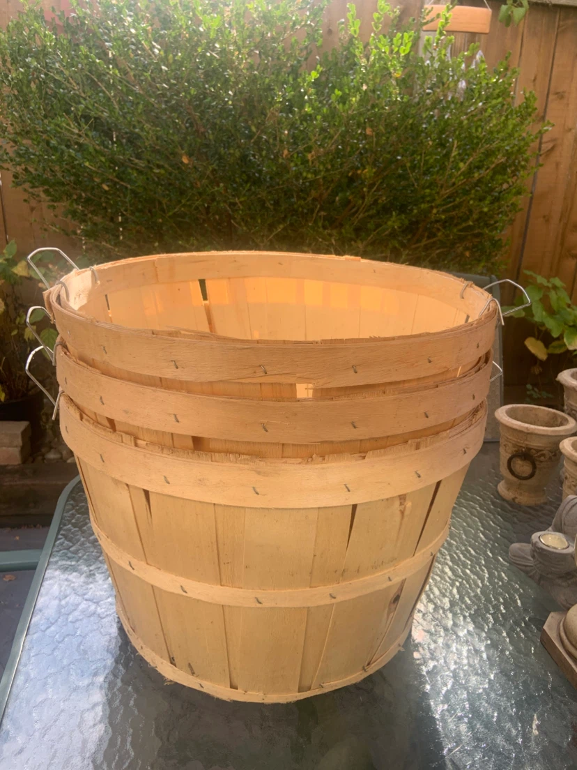 Set of 3 Wooden Bushel Baskets•Halloween Decor - photo 5
