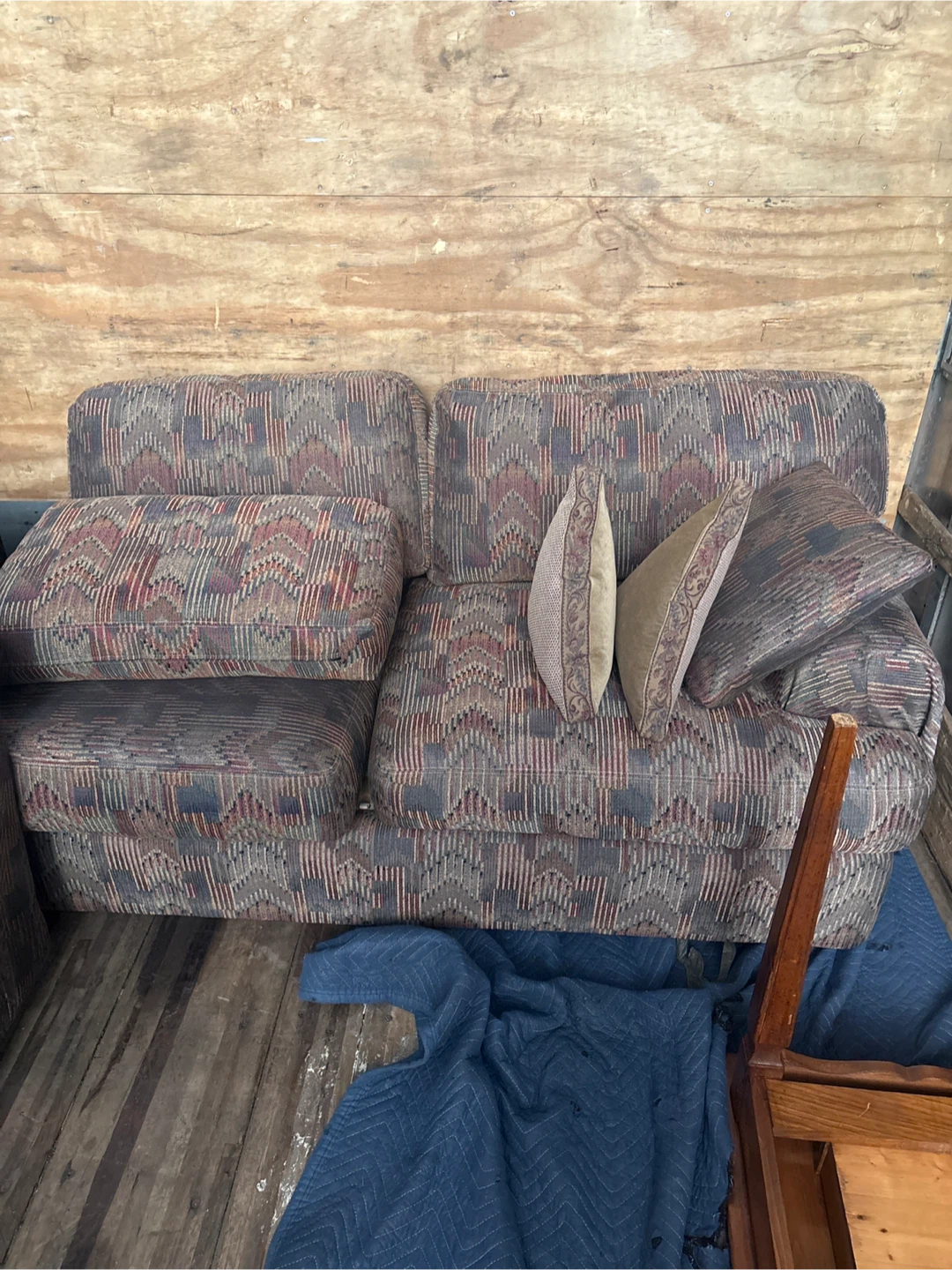 Patterned Upholstered Sofa and Armchair Set