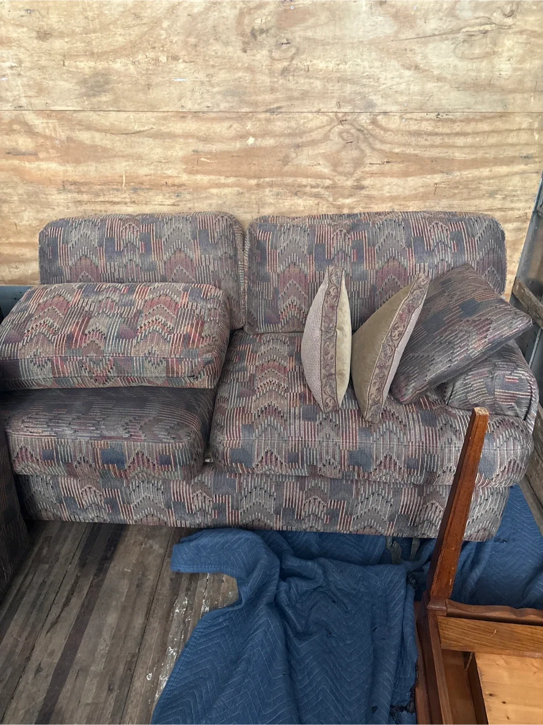 Patterned Upholstered Sofa and Armchair Set