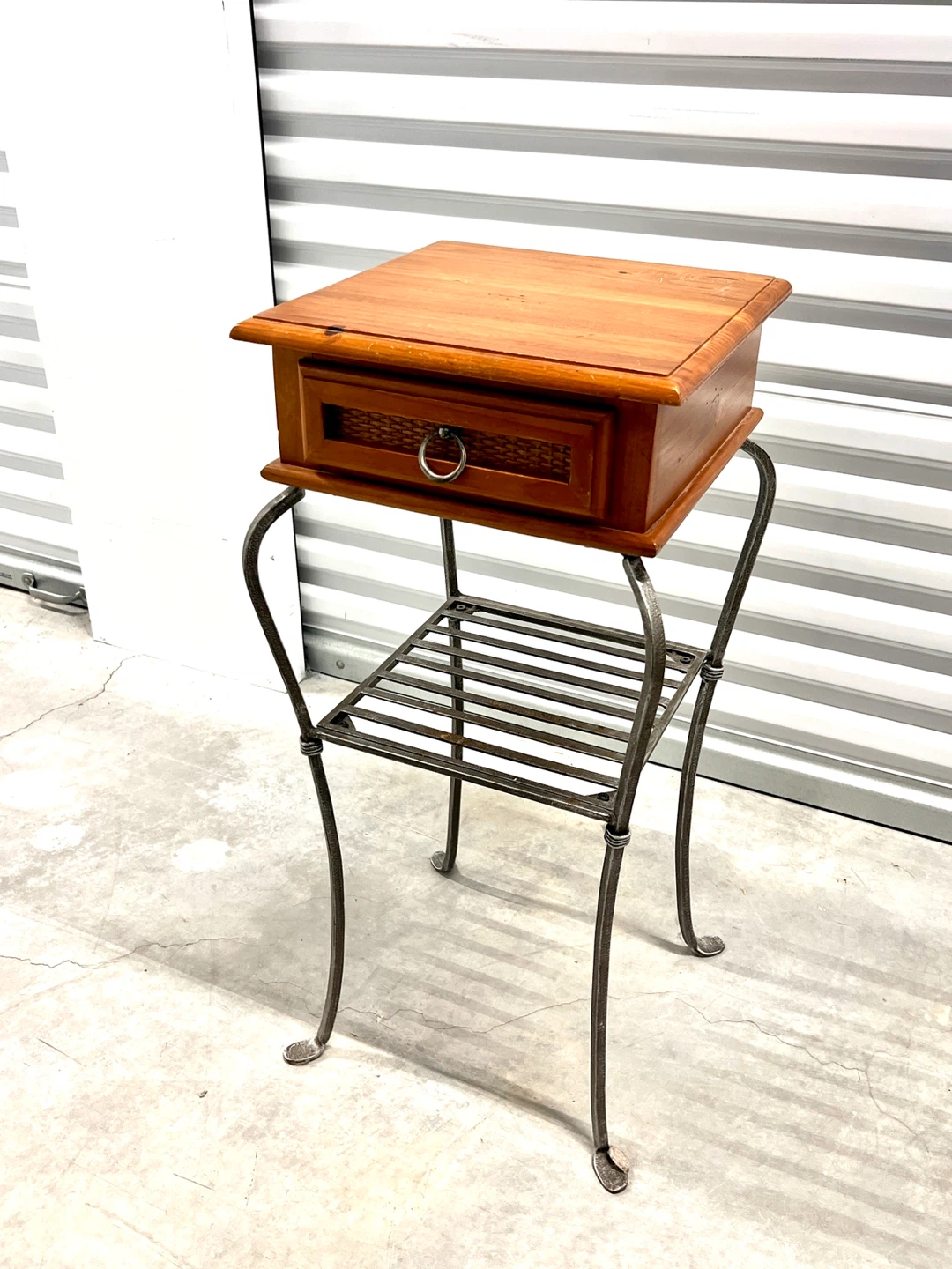 Wood & Metal Accent Side Table