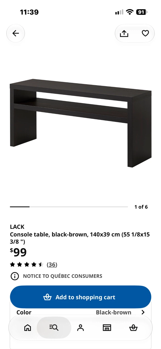 IKEA LACK Console table black-brown