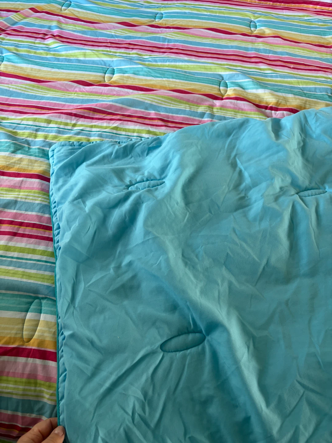 Striped multicolour comforter-twin bed - photo 4