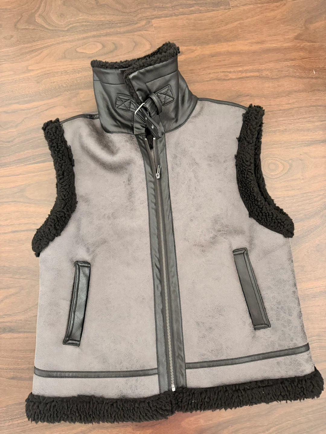 Vest by H&M Faux Suede and Sherpa Vest